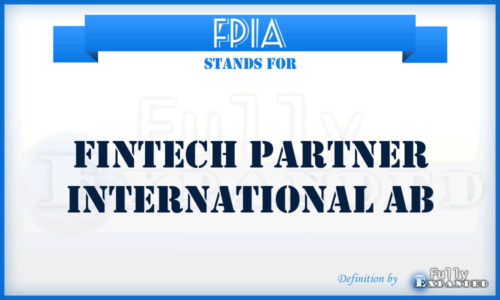 FPIA - Fintech Partner International Ab