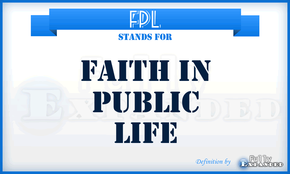 FPL - Faith in Public Life