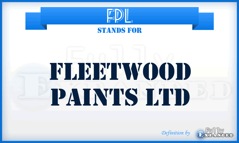 FPL - Fleetwood Paints Ltd