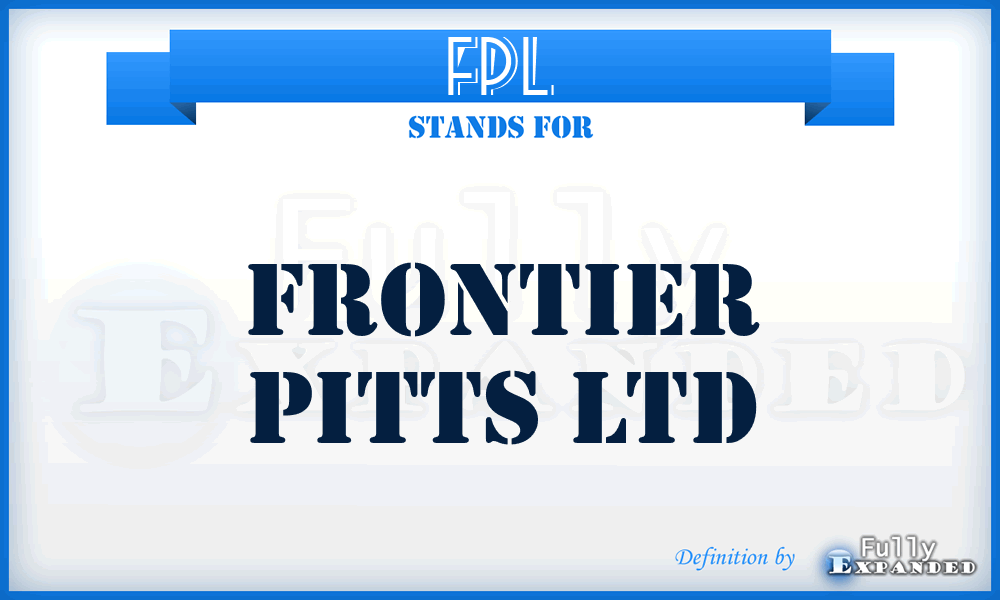 FPL - Frontier Pitts Ltd