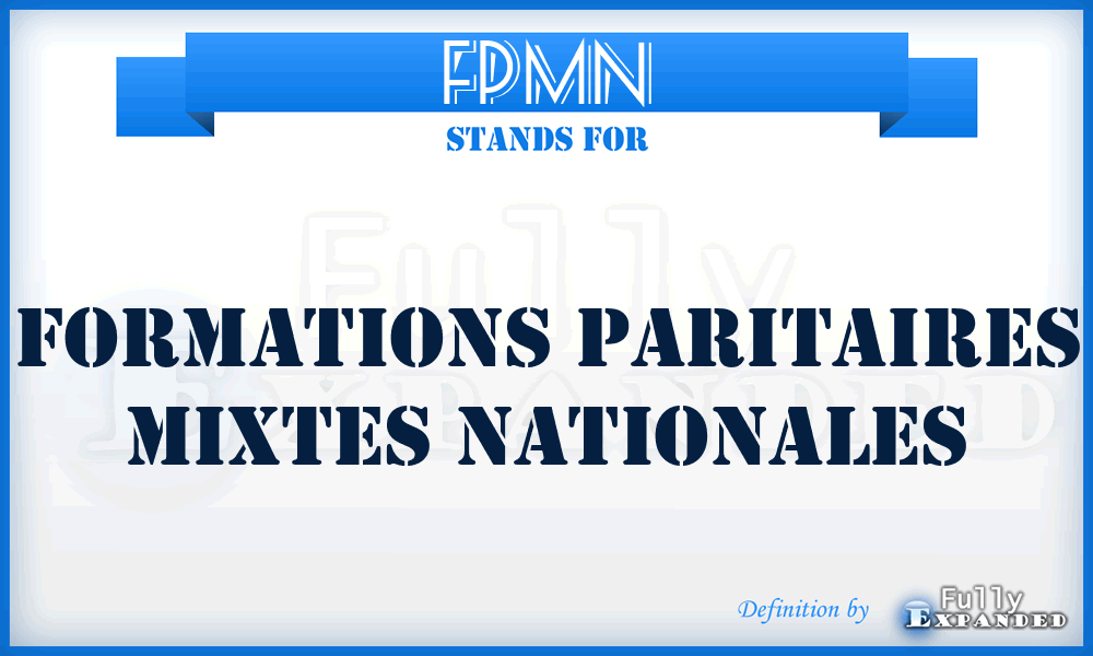 FPMN - Formations Paritaires Mixtes Nationales