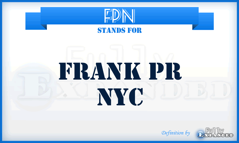 FPN - Frank Pr Nyc
