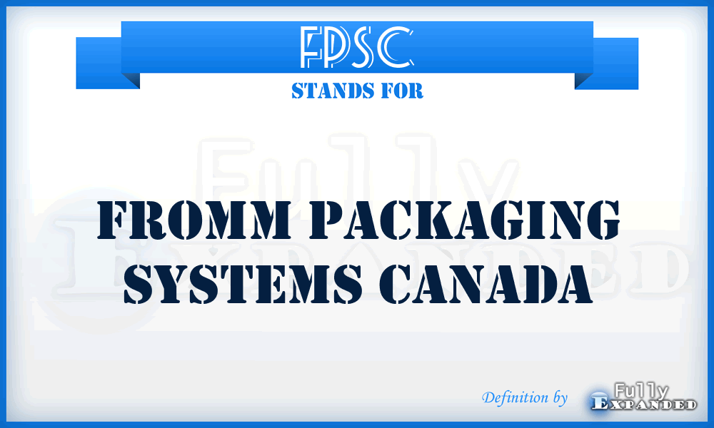 FPSC - Fromm Packaging Systems Canada