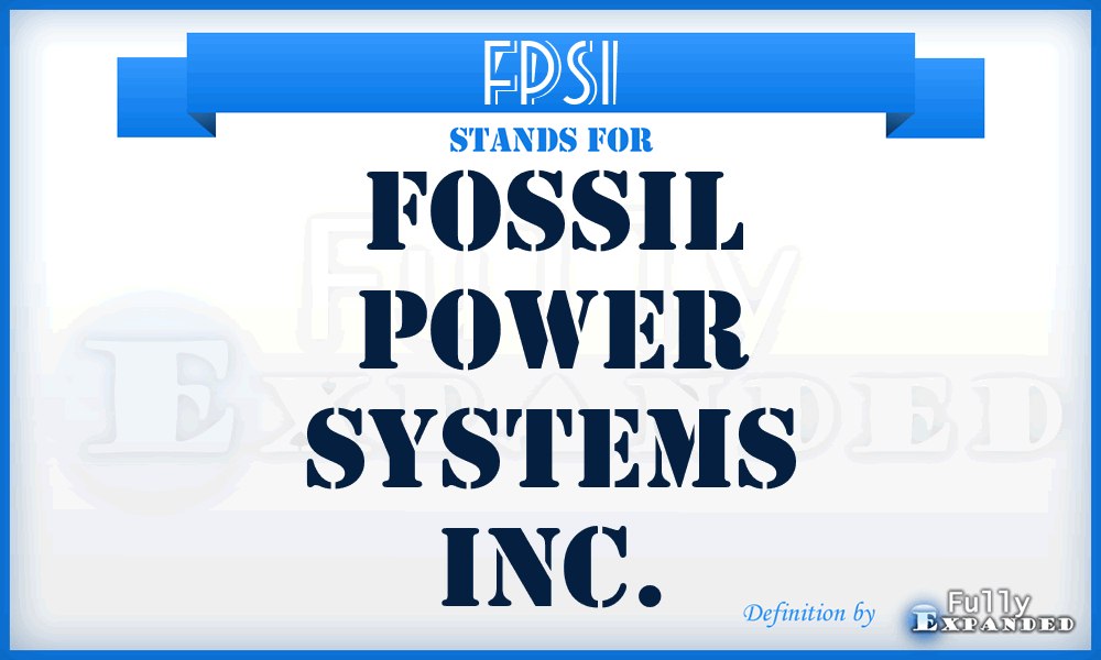 FPSI - Fossil Power Systems Inc.