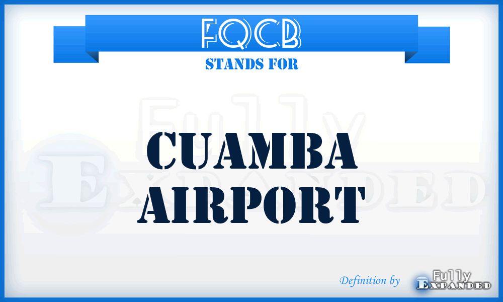 FQCB - Cuamba airport