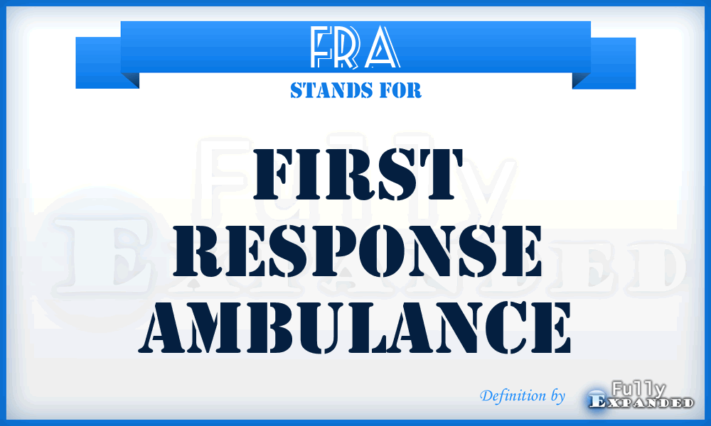 FRA - First Response Ambulance