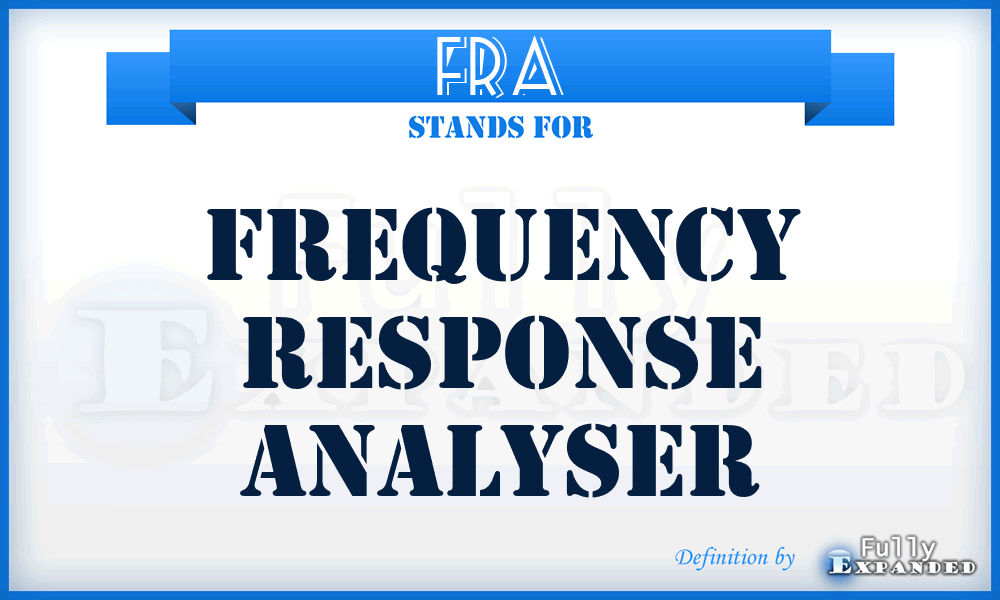 FRA - frequency response analyser