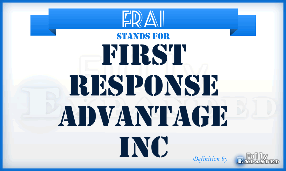 FRAI - First Response Advantage Inc