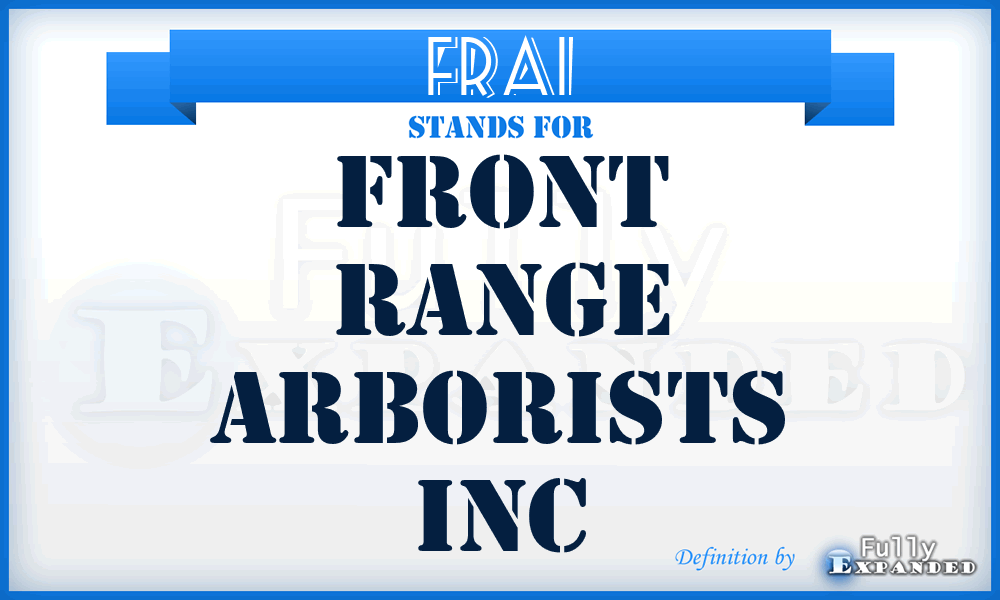 FRAI - Front Range Arborists Inc