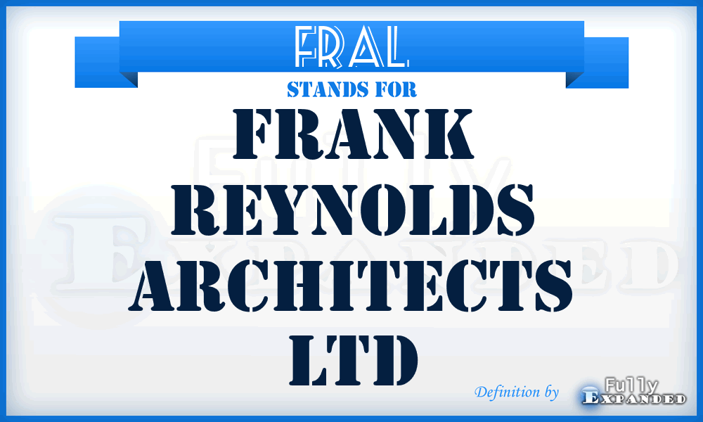 FRAL - Frank Reynolds Architects Ltd