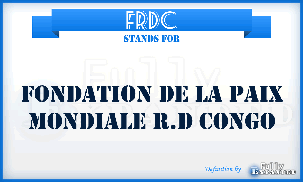 FRDC - Fondation de la paix mondiale R.D Congo