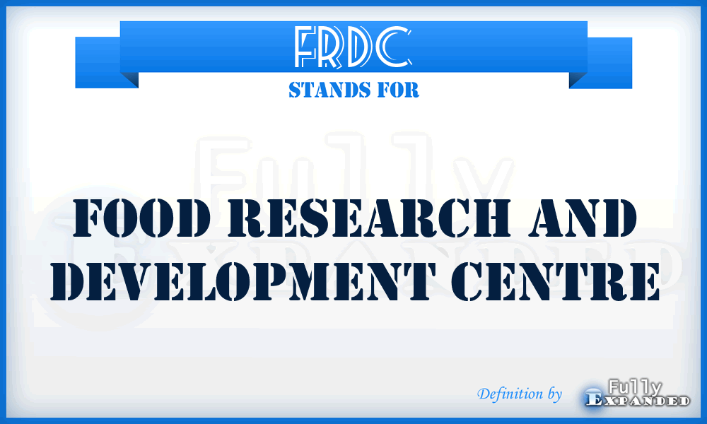 FRDC - Food Research And Development Centre