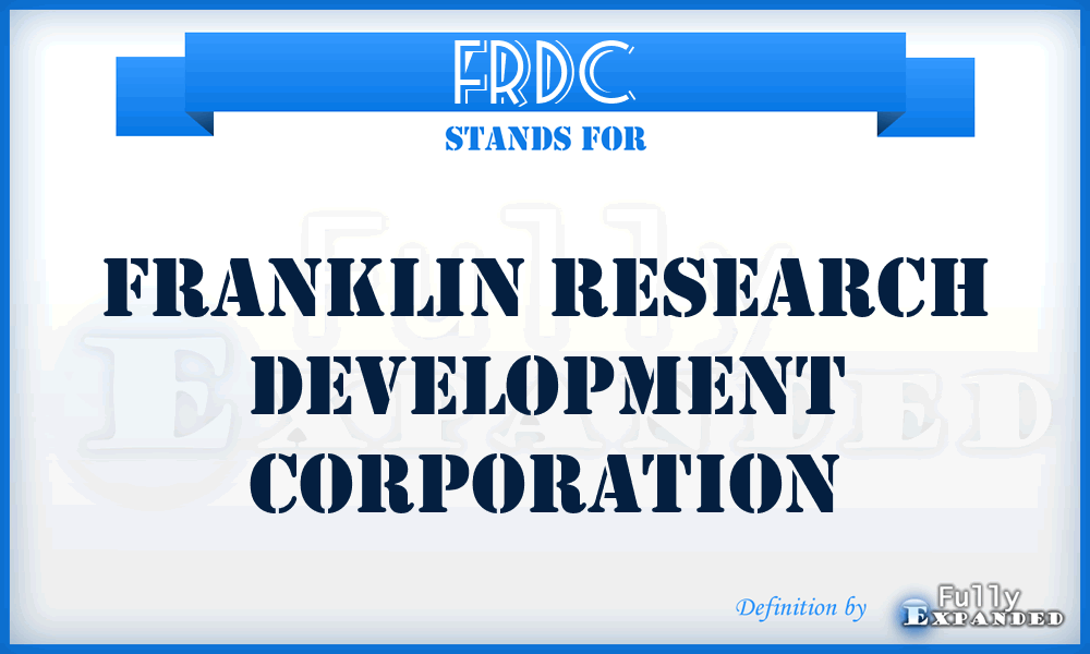FRDC - Franklin Research Development Corporation