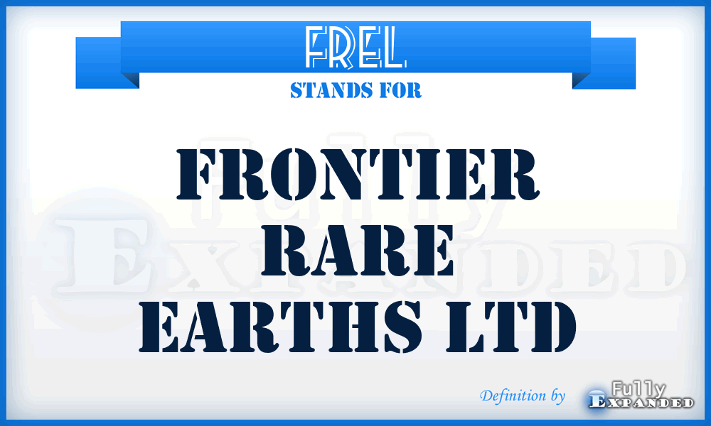 FREL - Frontier Rare Earths Ltd