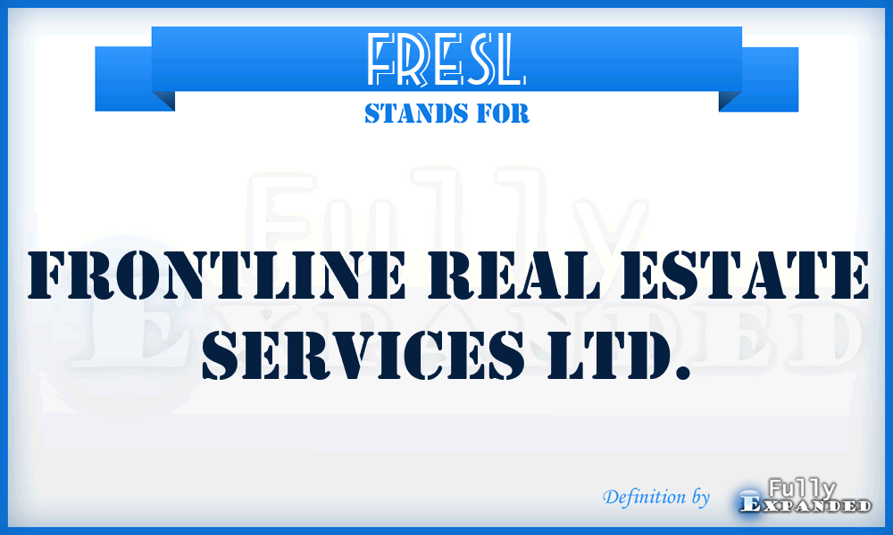 FRESL - Frontline Real Estate Services Ltd.