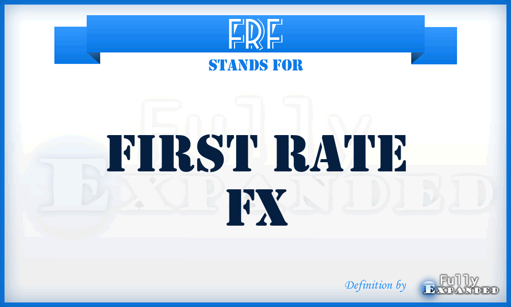 FRF - First Rate Fx