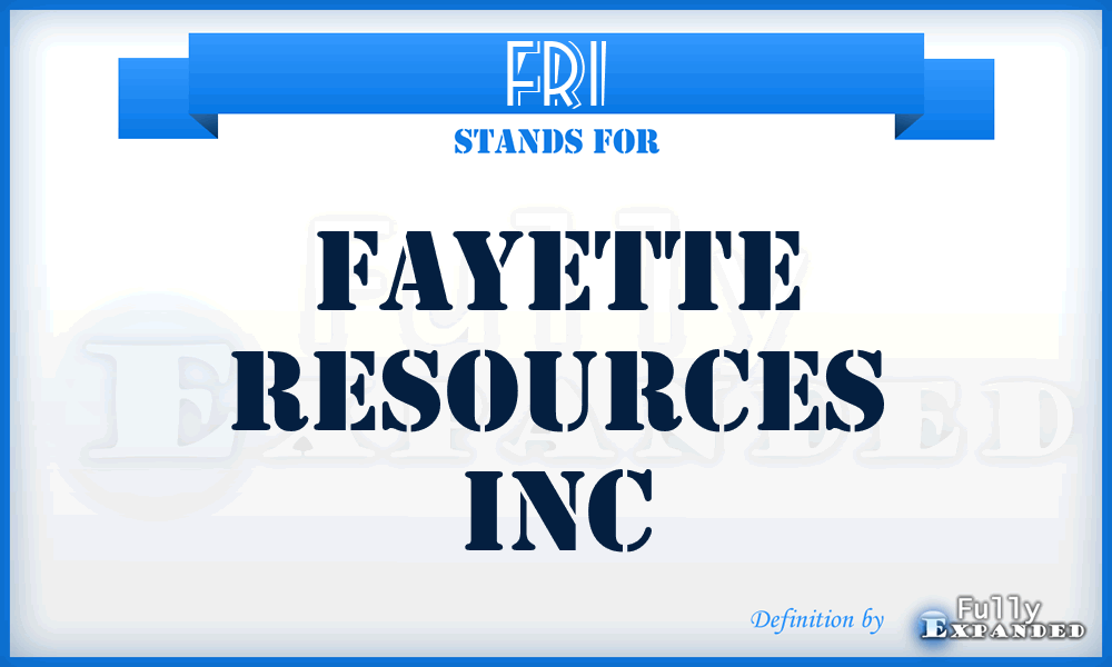 FRI - Fayette Resources Inc