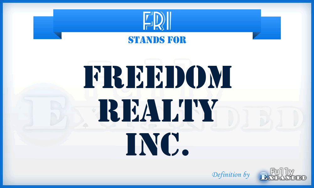 FRI - Freedom Realty Inc.