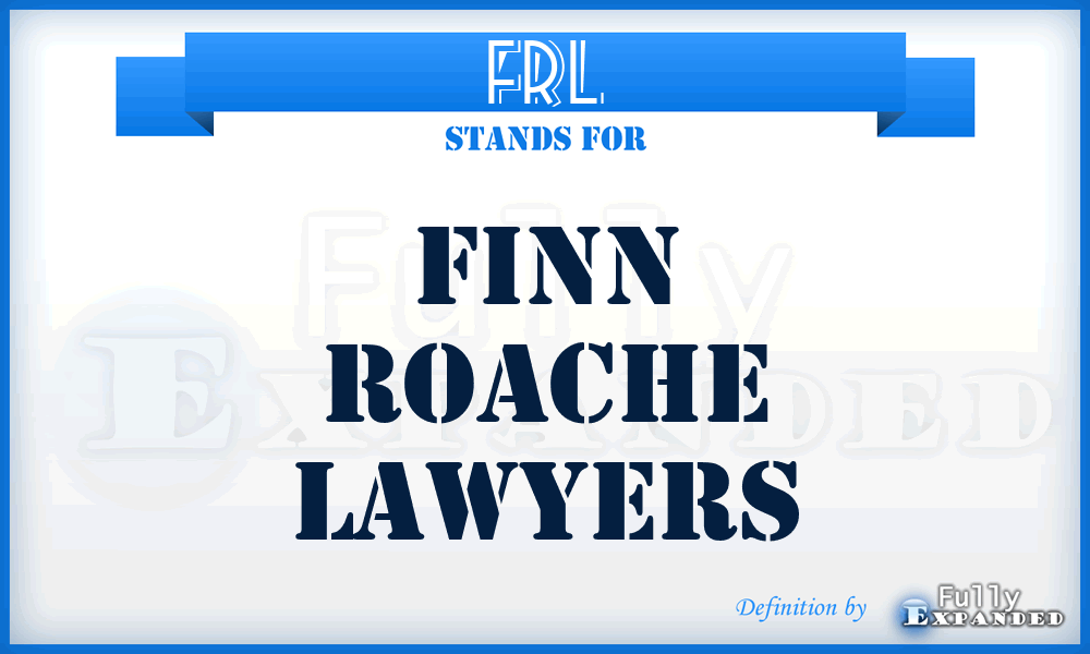 FRL - Finn Roache Lawyers