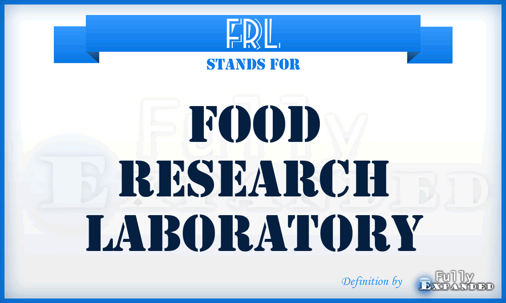 FRL - Food Research Laboratory