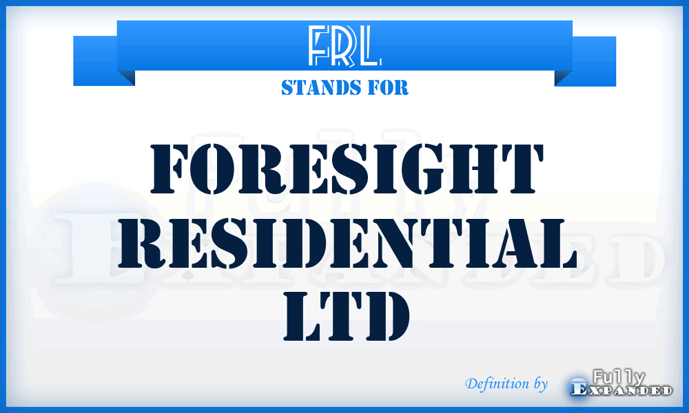 FRL - Foresight Residential Ltd