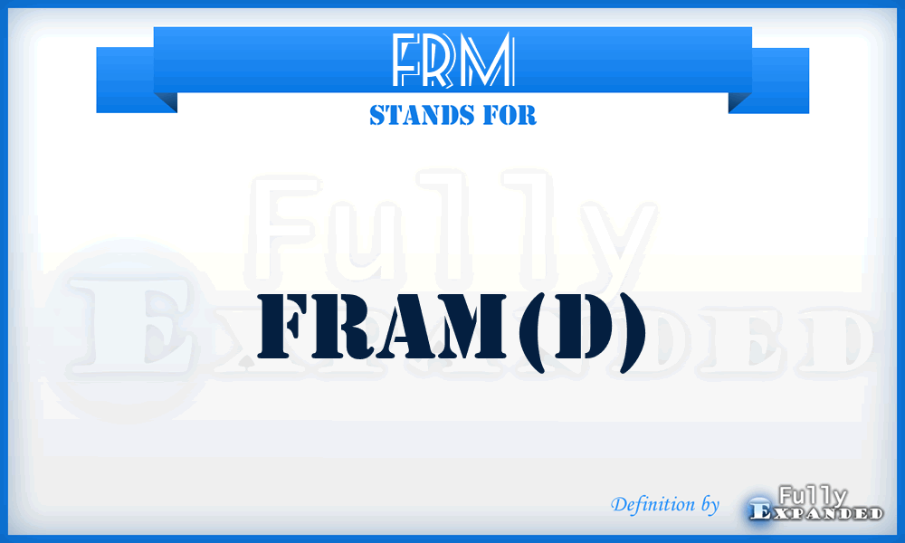 FRM - Fram(d)