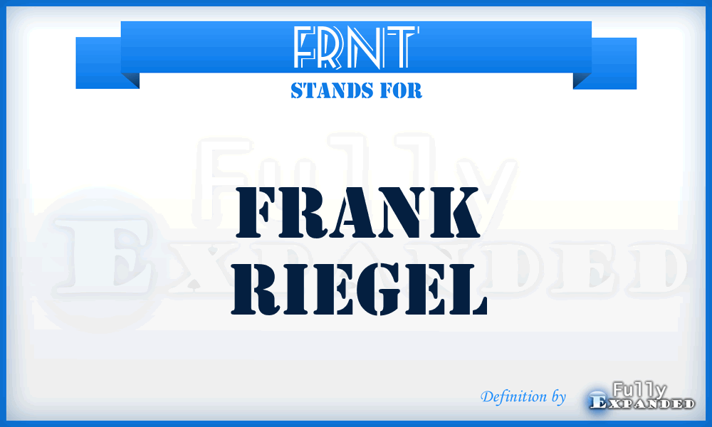 FRNT - Frank Riegel