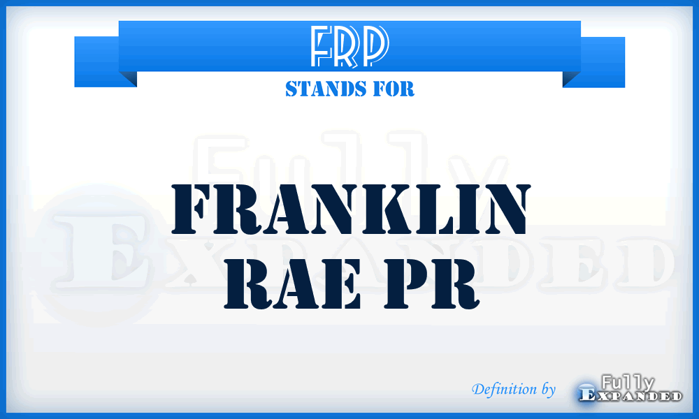 FRP - Franklin Rae Pr