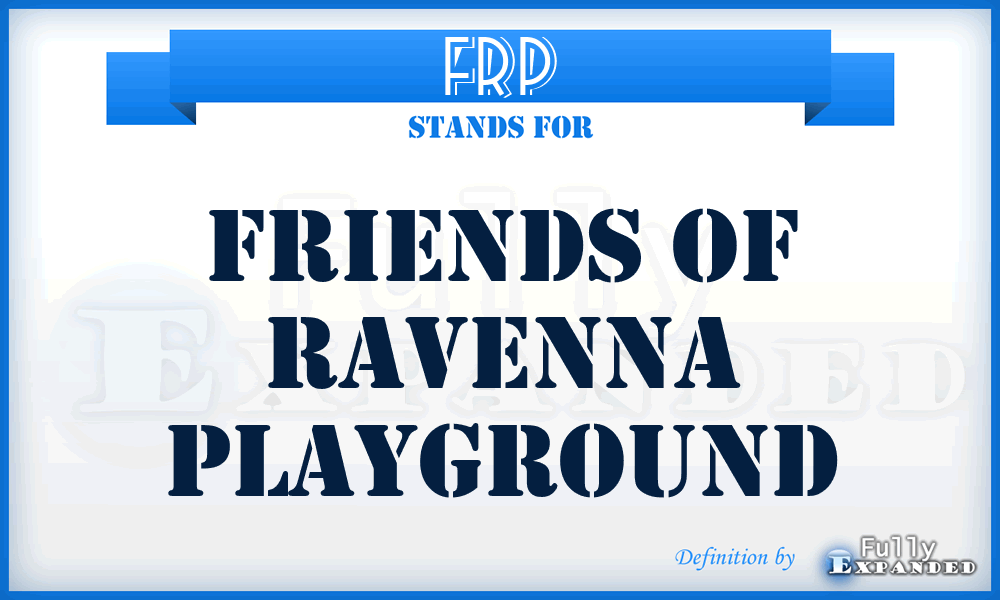 FRP - Friends of Ravenna Playground