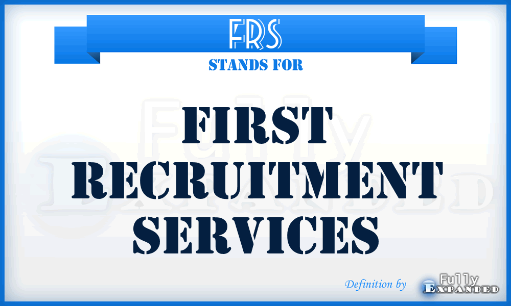 FRS - First Recruitment Services