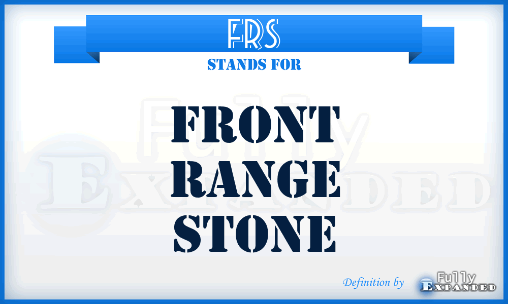 FRS - Front Range Stone