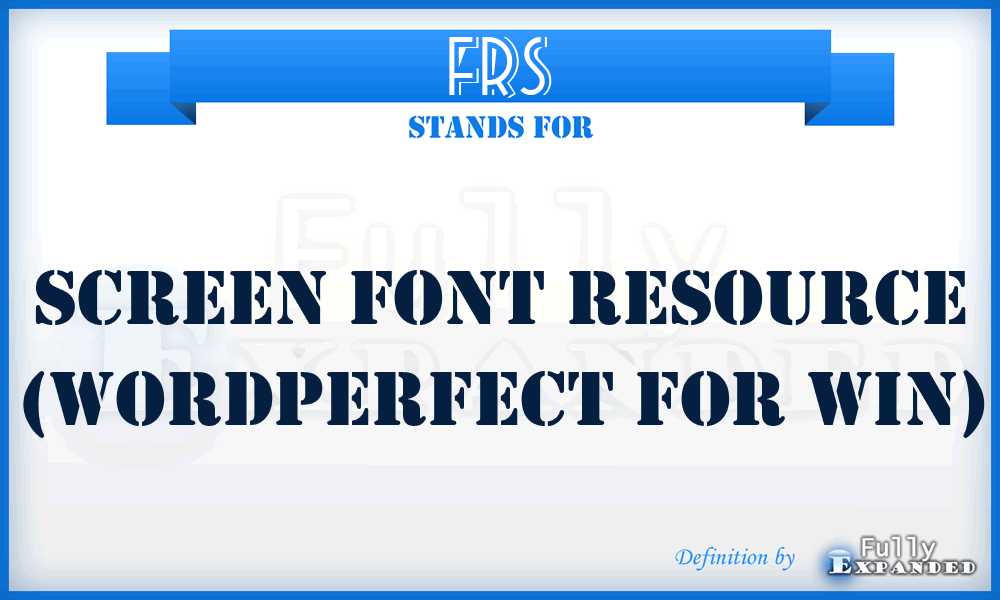 FRS - Screen Font Resource (WordPerfect for Win)