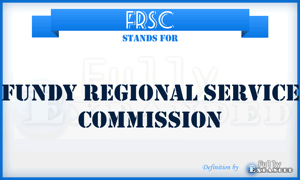 FRSC - Fundy Regional Service Commission