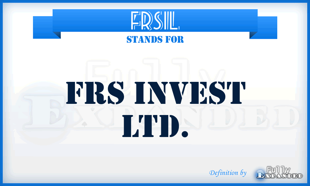FRSIL - FRS Invest Ltd.