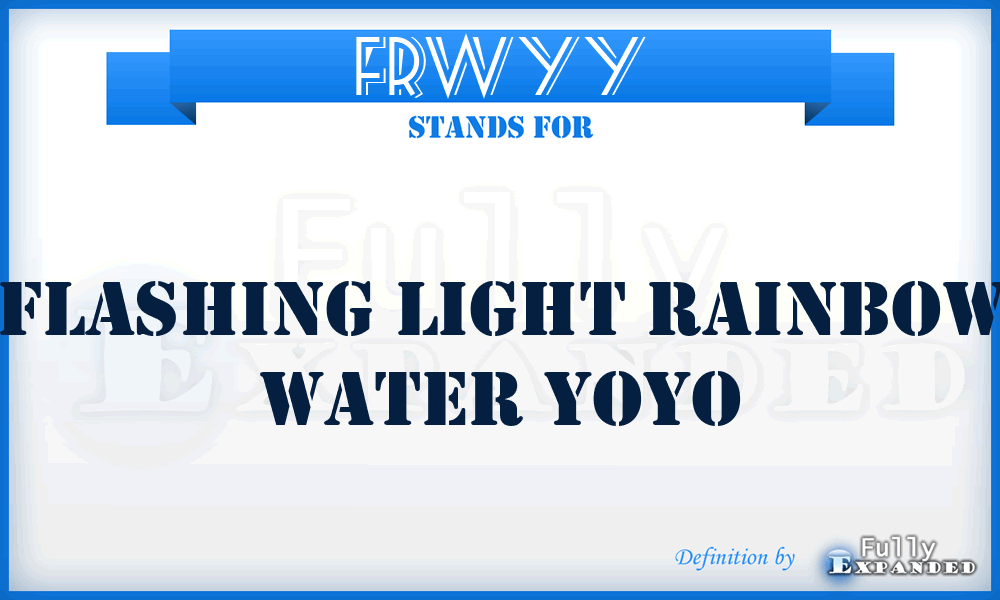 FRWYY - Flashing Light Rainbow Water YoYo