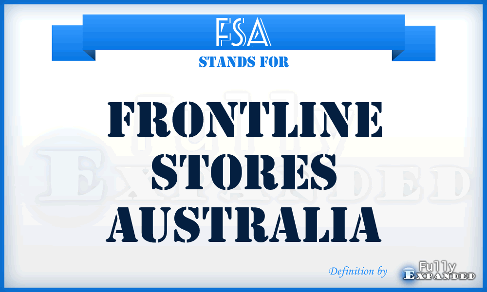 FSA - Frontline Stores Australia