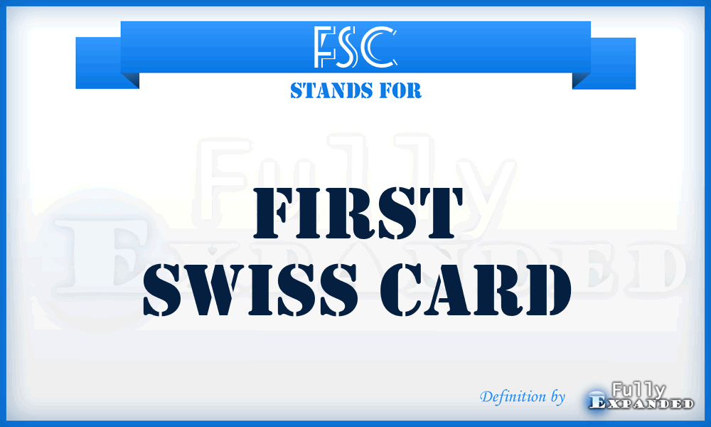 FSC - First Swiss Card