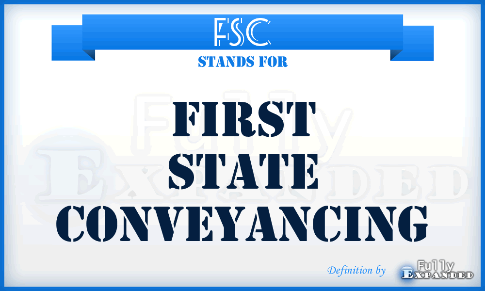 FSC - First State Conveyancing