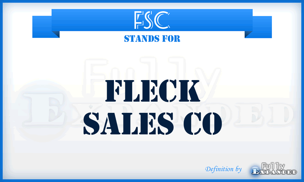 FSC - Fleck Sales Co