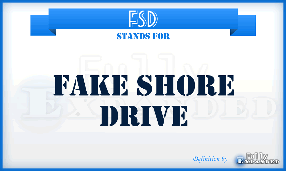 FSD - Fake Shore Drive