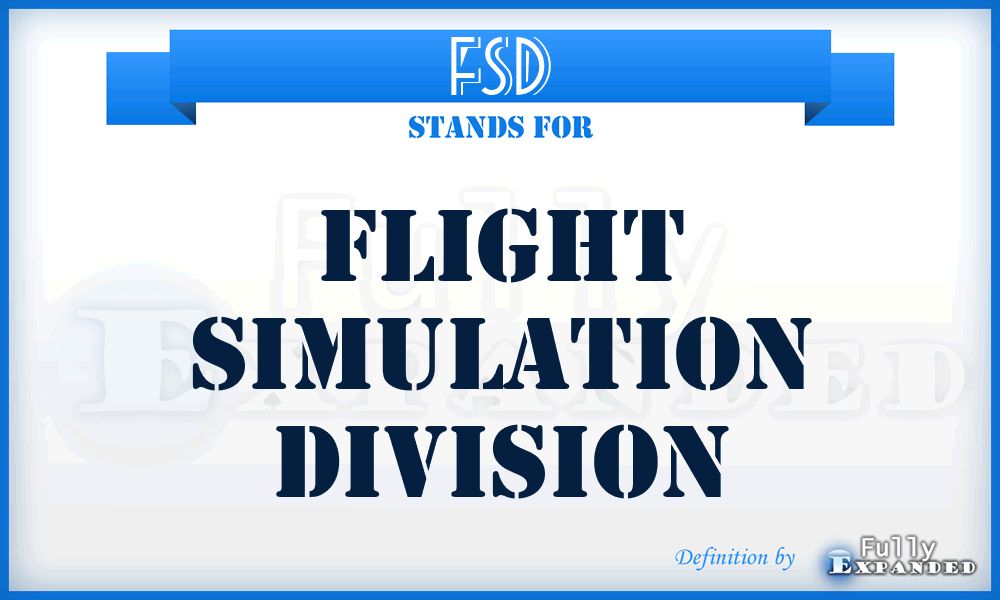 FSD - Flight Simulation Division