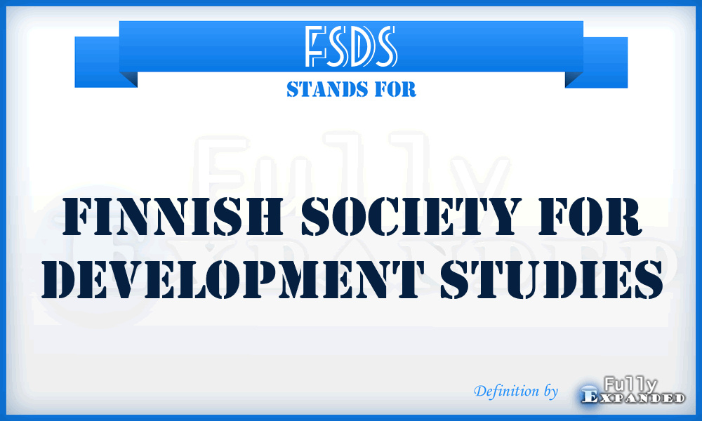 FSDS - Finnish Society for Development Studies