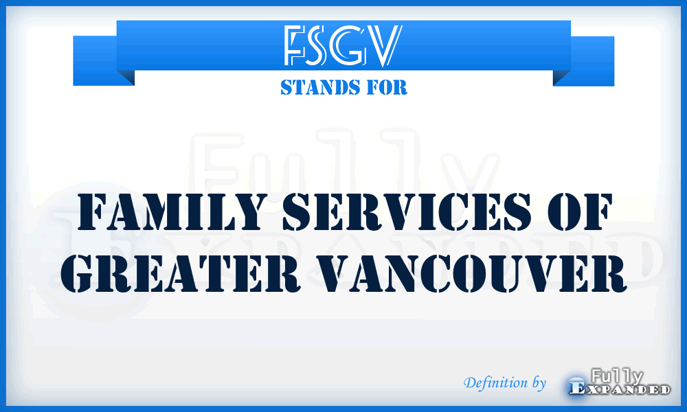 FSGV - Family Services of Greater Vancouver