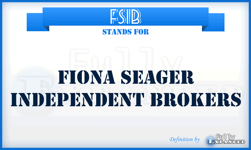 FSIB - Fiona Seager Independent Brokers