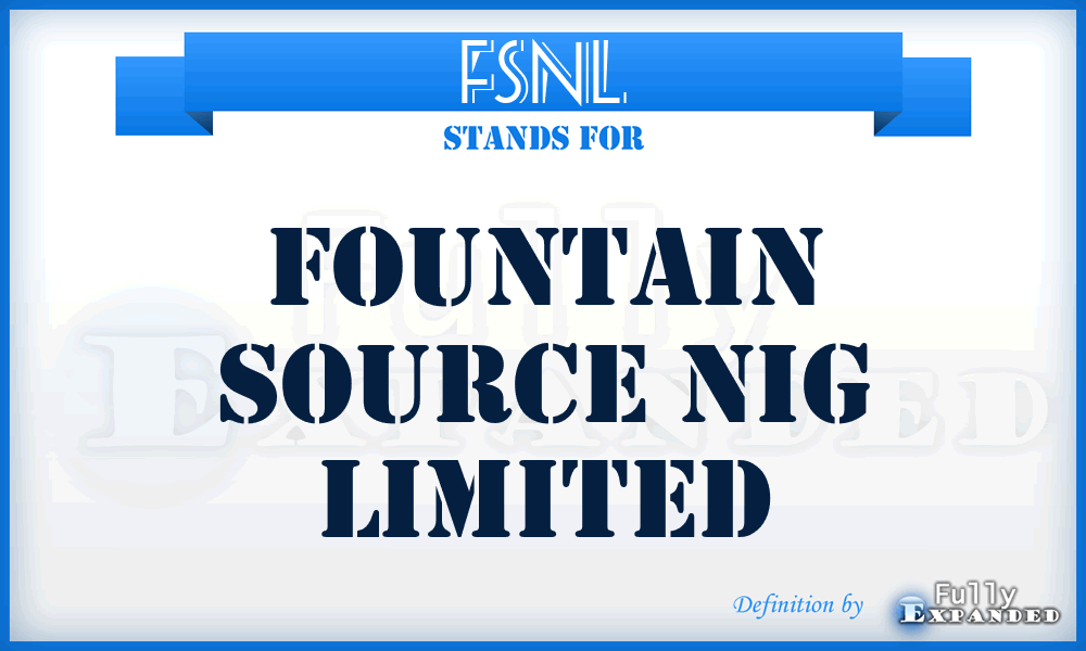 FSNL - Fountain Source Nig Limited