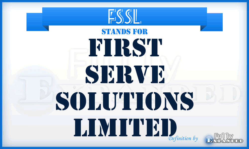 FSSL - First Serve Solutions Limited