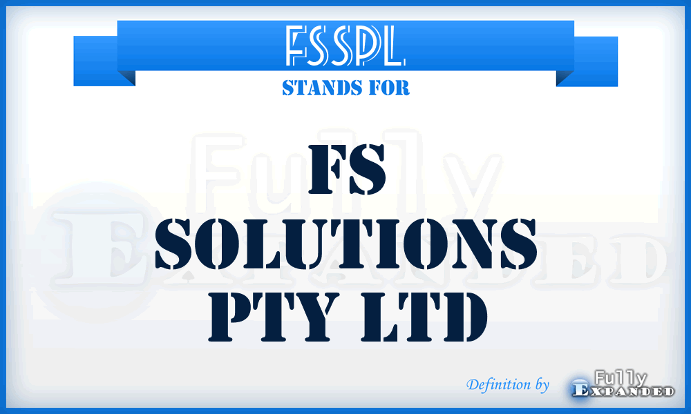 FSSPL - FS Solutions Pty Ltd