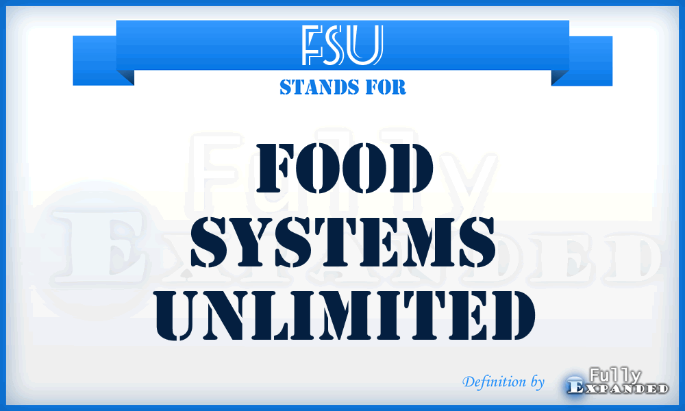 FSU - Food Systems Unlimited