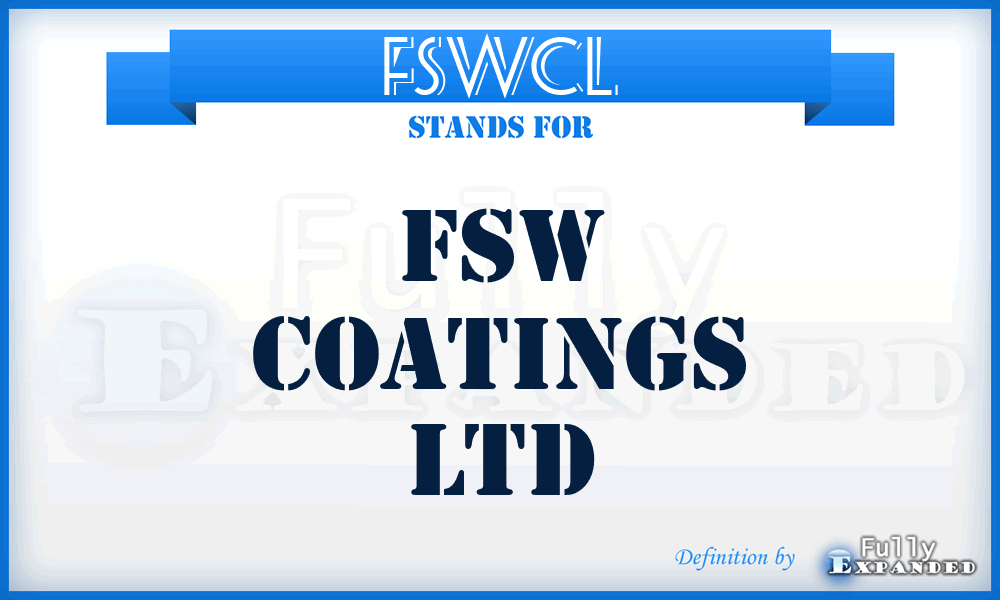 FSWCL - FSW Coatings Ltd