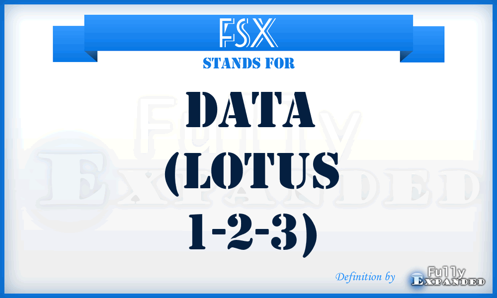 FSX - Data (Lotus 1-2-3)
